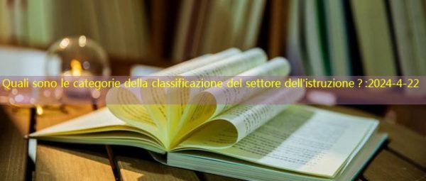 Quali sono le categorie della classificazione del settore dell’istruzione？