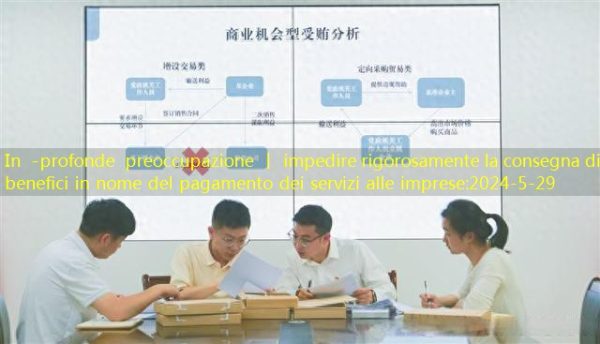 In -profonde preoccupazione 丨 impedire rigorosamente la consegna di benefici in nome del pagamento dei servizi alle imprese